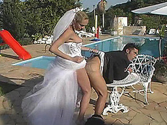 Shemale bride and her fiance screwing like Tophet whilst celebrating nuptials